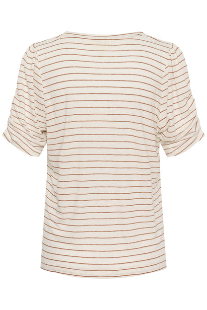 Part Two Brizette Brown Stripe Knit T-Shirt