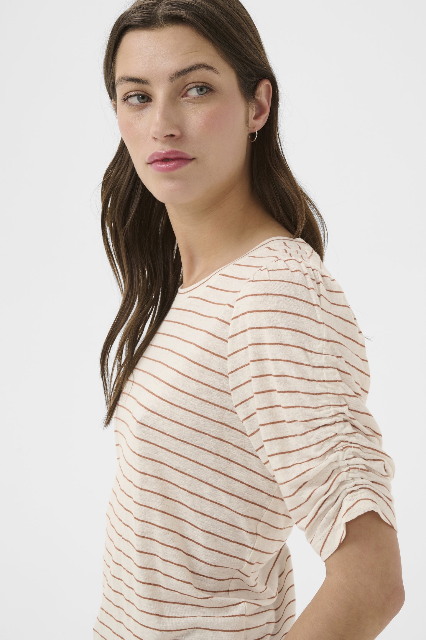 Part Two Brizette Brown Stripe Knit T-Shirt