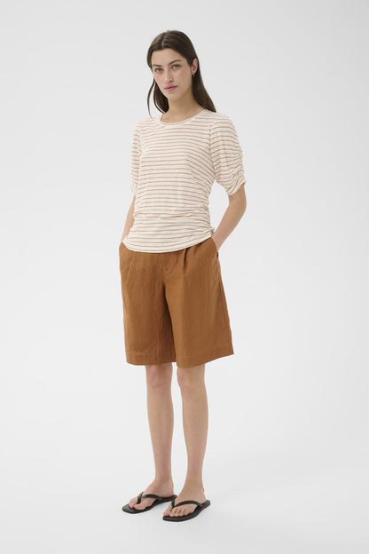 Part Two Brizette Brown Stripe Knit T-Shirt