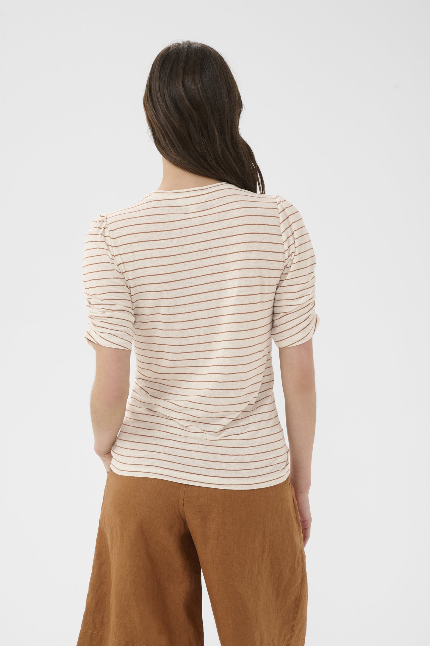 Part Two Brizette Brown Stripe Knit T-Shirt