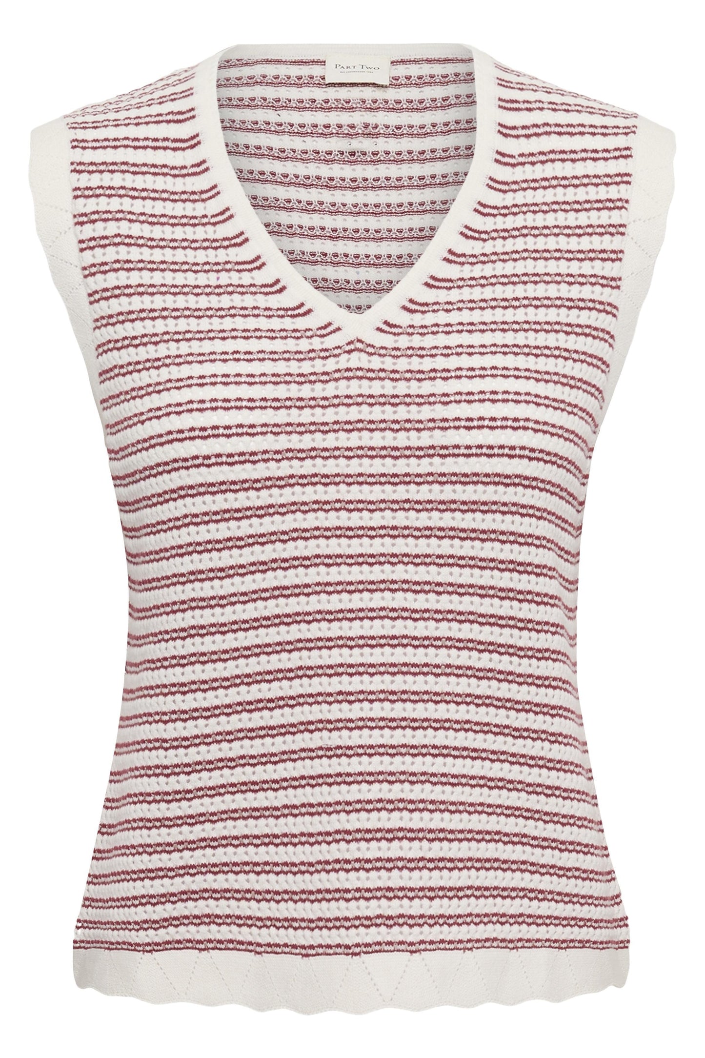 Part Two Bolissa Burnt Russet Stripe V-Neck Top