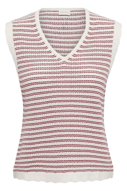 Part Two Bolissa Burnt Russet Stripe V-Neck Top