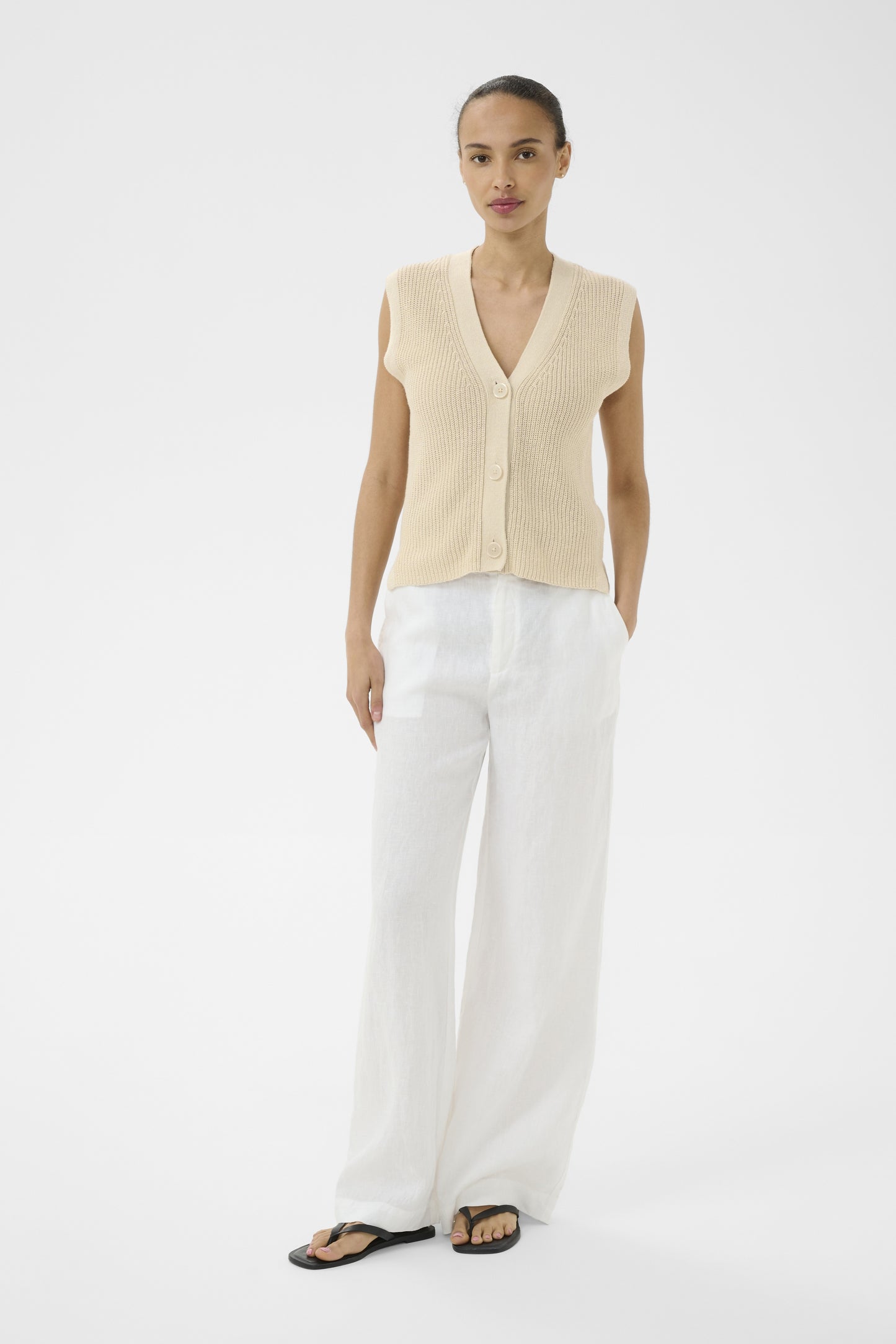 Part Two Batilda French Oak Knit Waistcoat