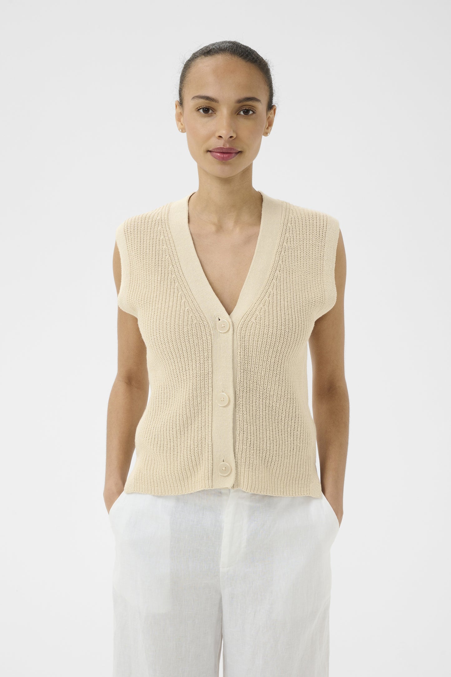 Part Two Batilda French Oak Knit Waistcoat