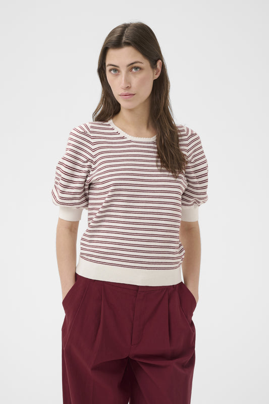 Part Two Varaian Burnt Russel Stripe Top