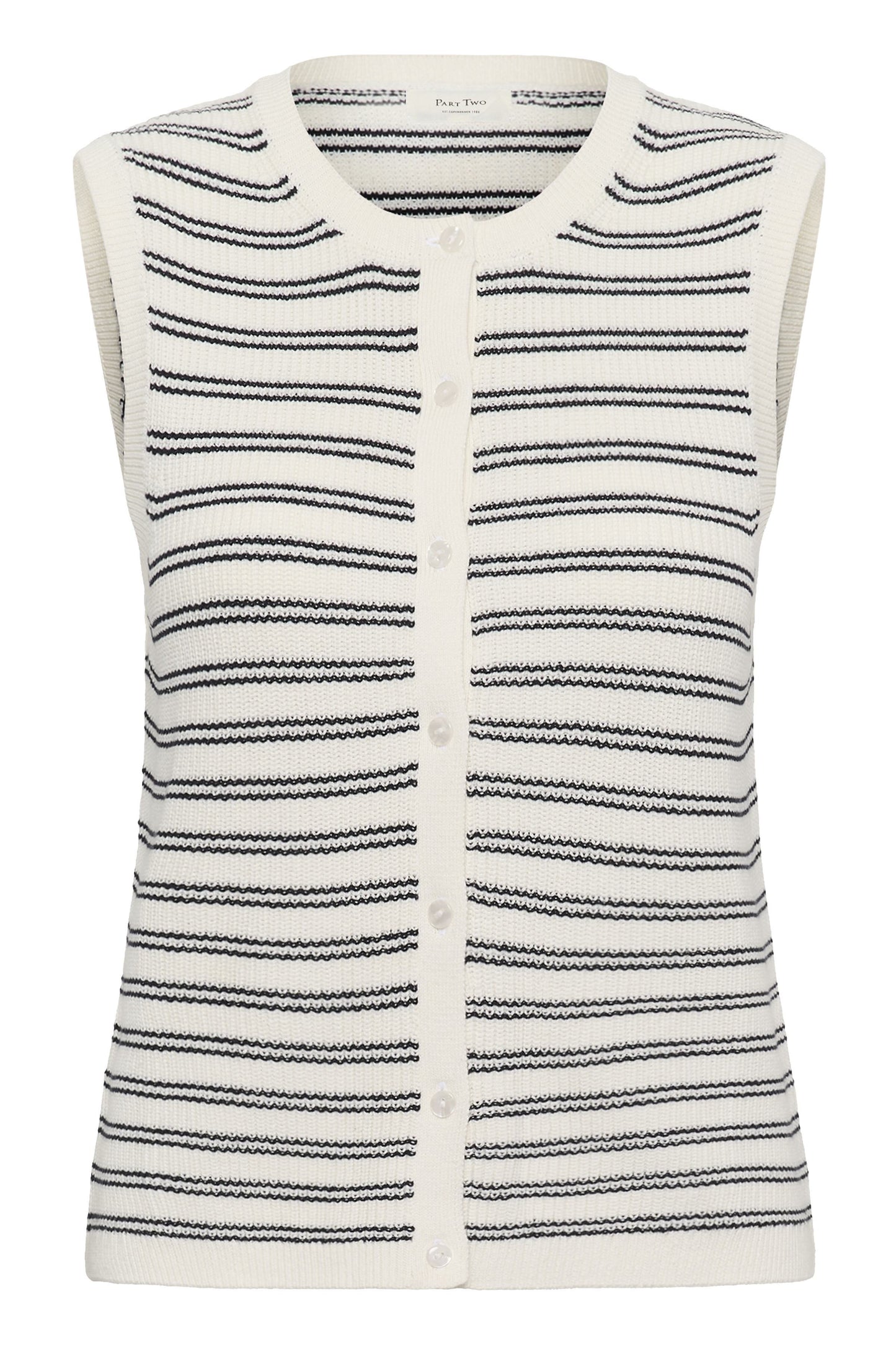 Part Two Gemma Dark Navy Twin Stripe Waistcoat