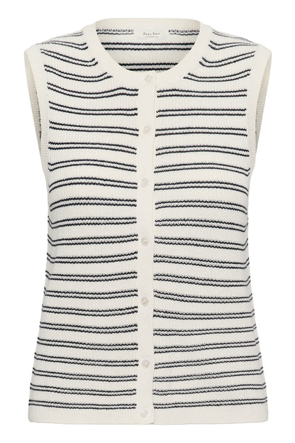 Part Two Gemma Dark Navy Twin Stripe Waistcoat