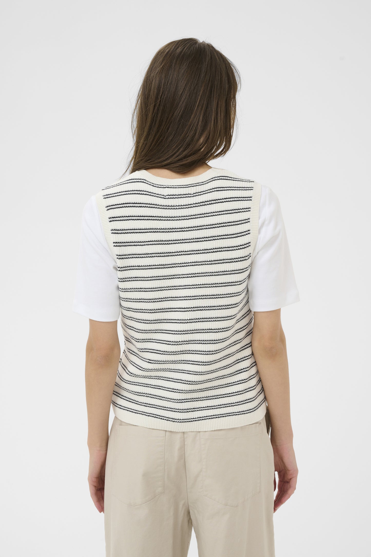 Part Two Gemma Dark Navy Twin Stripe Waistcoat