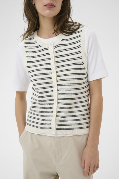Part Two Gemma Dark Navy Twin Stripe Waistcoat