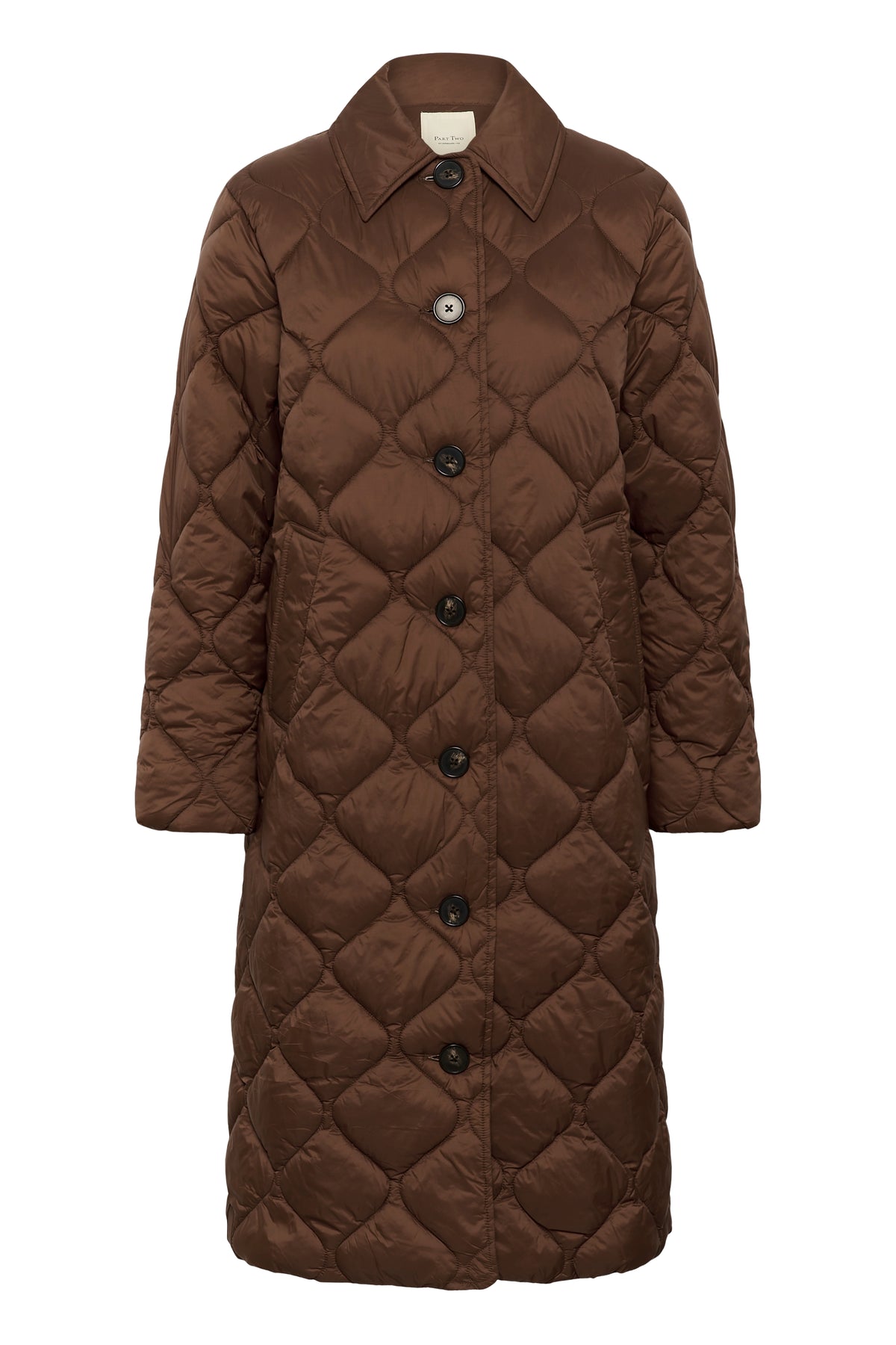 Part Two Carine Downtown Brown Quilted Coat