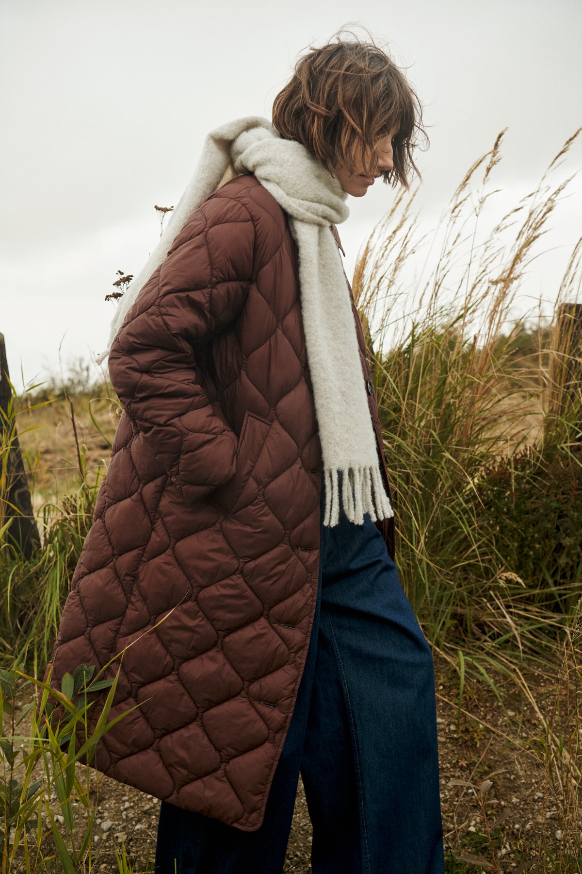 Part Two Carine Downtown Brown Quilted Coat