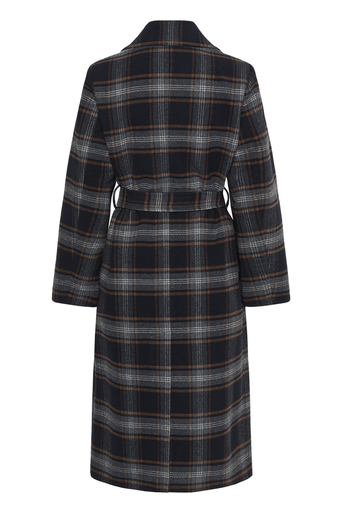 Part Two Celin Dark Navy Check Coat