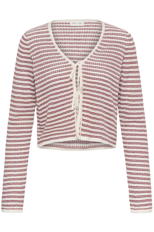 Part Two Rosefina Burnt Russet Stripe Cardigan