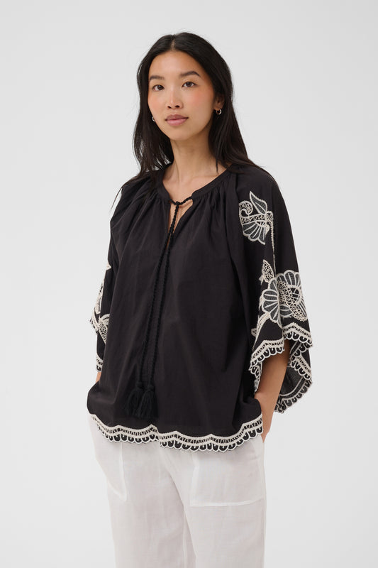 Part Two Biancha Black/Off White Blouse