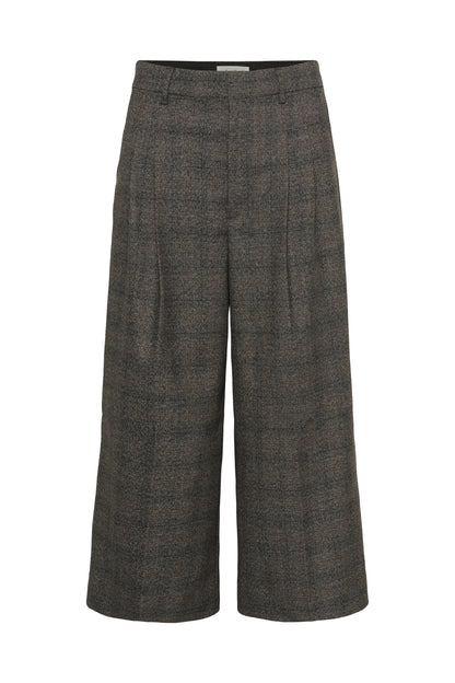 Part Two Clementina Black Check Crop Trouser