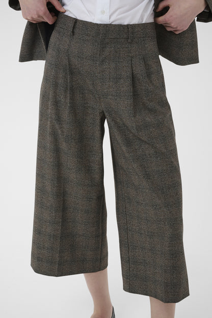 Part Two Clementina Black Check Crop Trouser