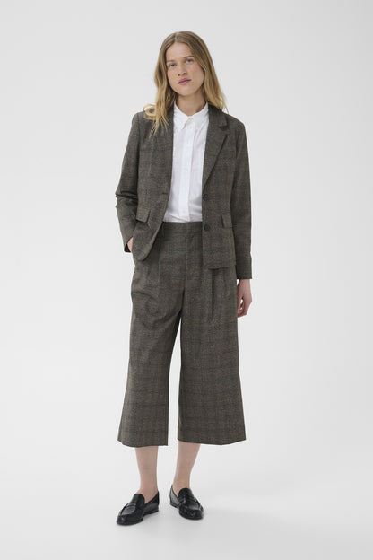 Part Two Clementina Black Check Crop Trouser
