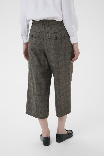Part Two Clementina Black Check Crop Trouser