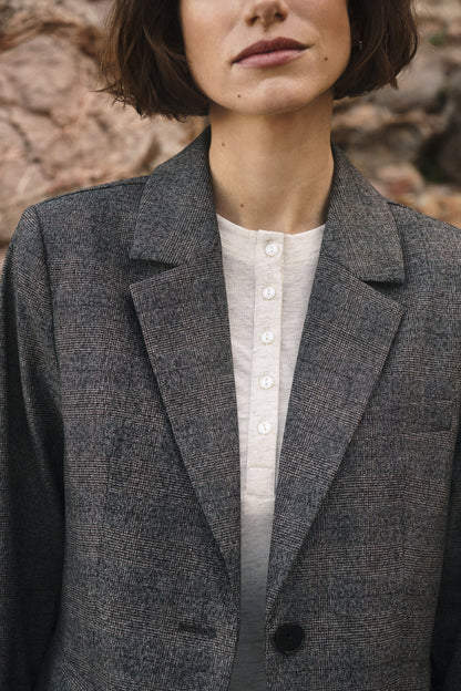 Part Two Clarrissa Black Check Blazer