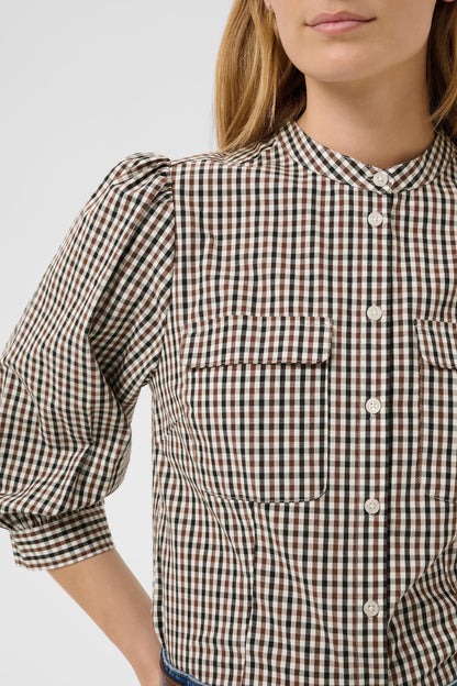 Part Two Chinette Downton Brown Check Shirt