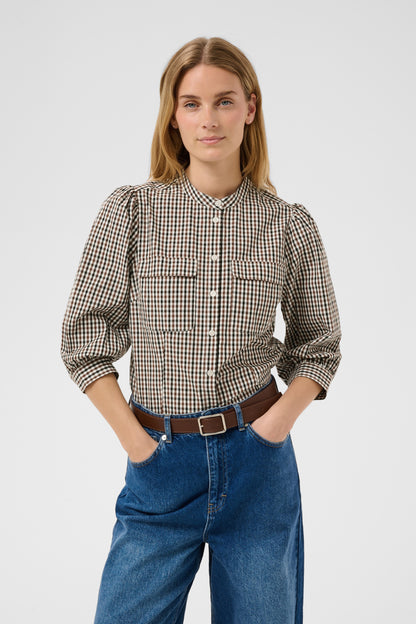 Part Two Chinette Downton Brown Check Shirt