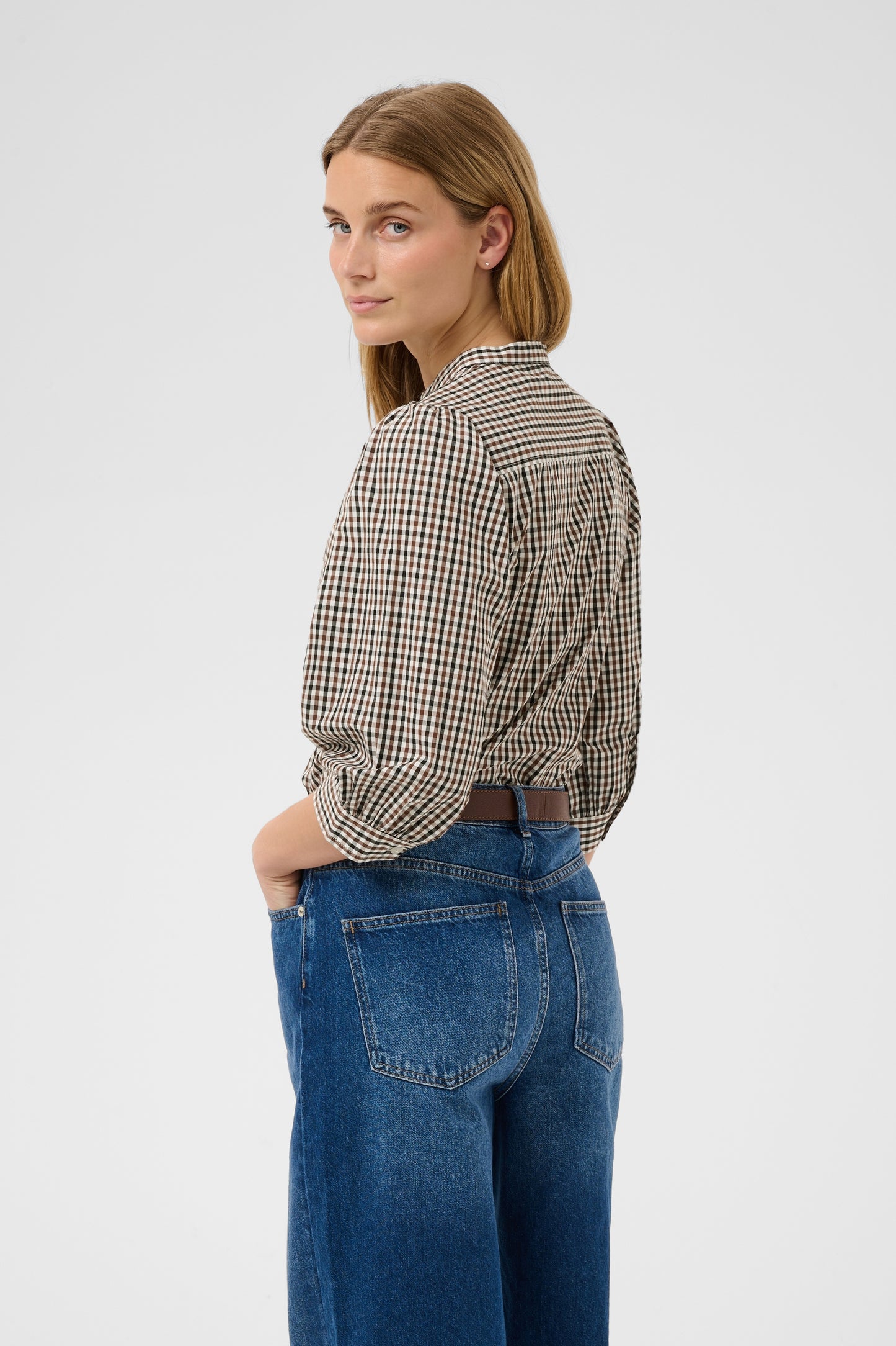 Part Two Chinette Downton Brown Check Shirt