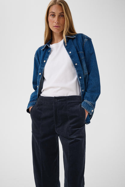 Part Two Netta Dark Navy Corduroy Trouser