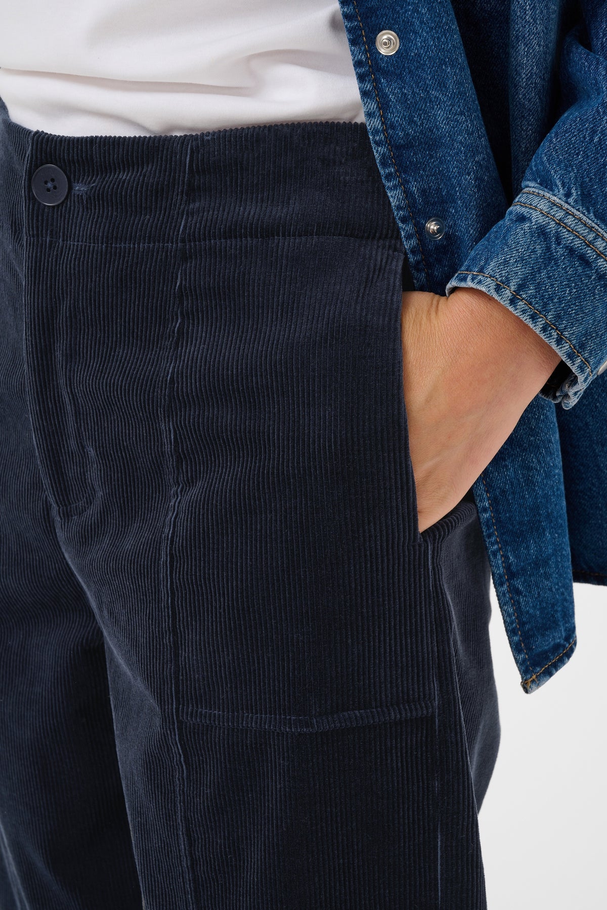 Part Two Netta Dark Navy Corduroy Trouser