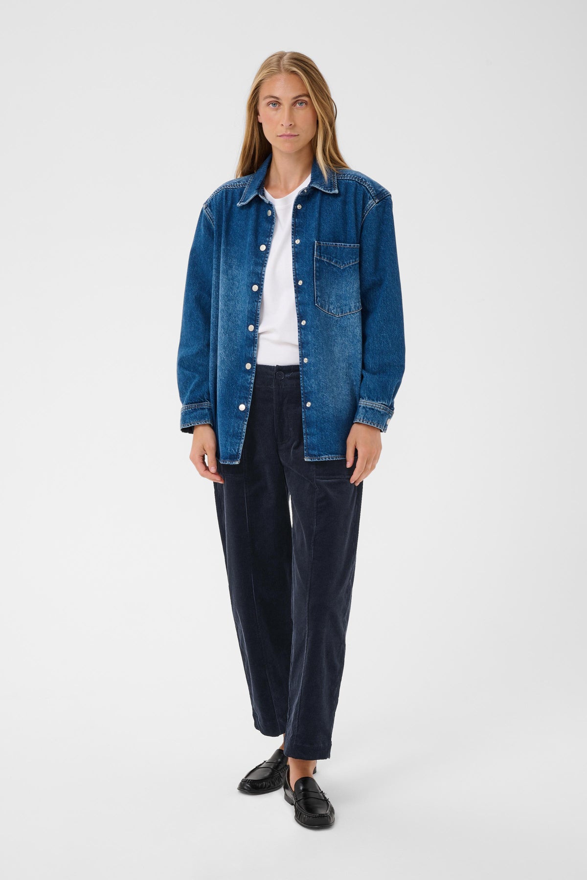 Part Two Netta Dark Navy Corduroy Trouser