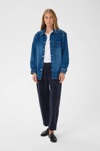 Part Two Netta Dark Navy Corduroy Trouser
