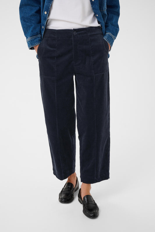 Part Two Netta Dark Navy Corduroy Trouser