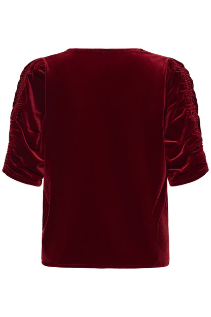Part Two Valeriia Biking Red Velvet Top