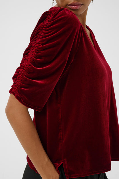Part Two Valeriia Biking Red Velvet Top