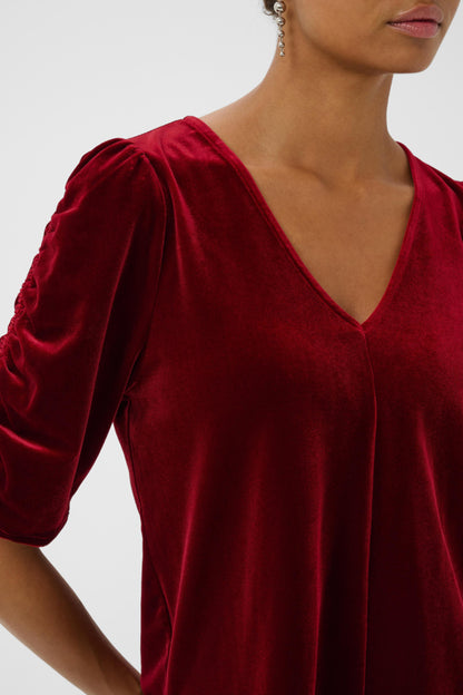 Part Two Valeriia Biking Red Velvet Top