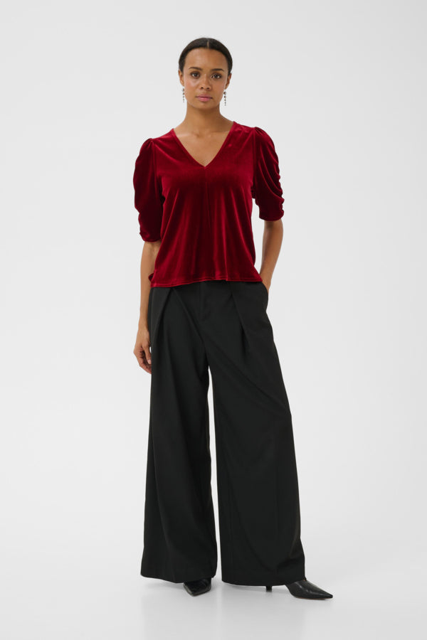 Part Two Valeriia Biking Red Velvet Top