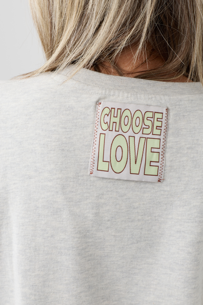 TSP Lt Beige Melange Embellished Sweatshirt