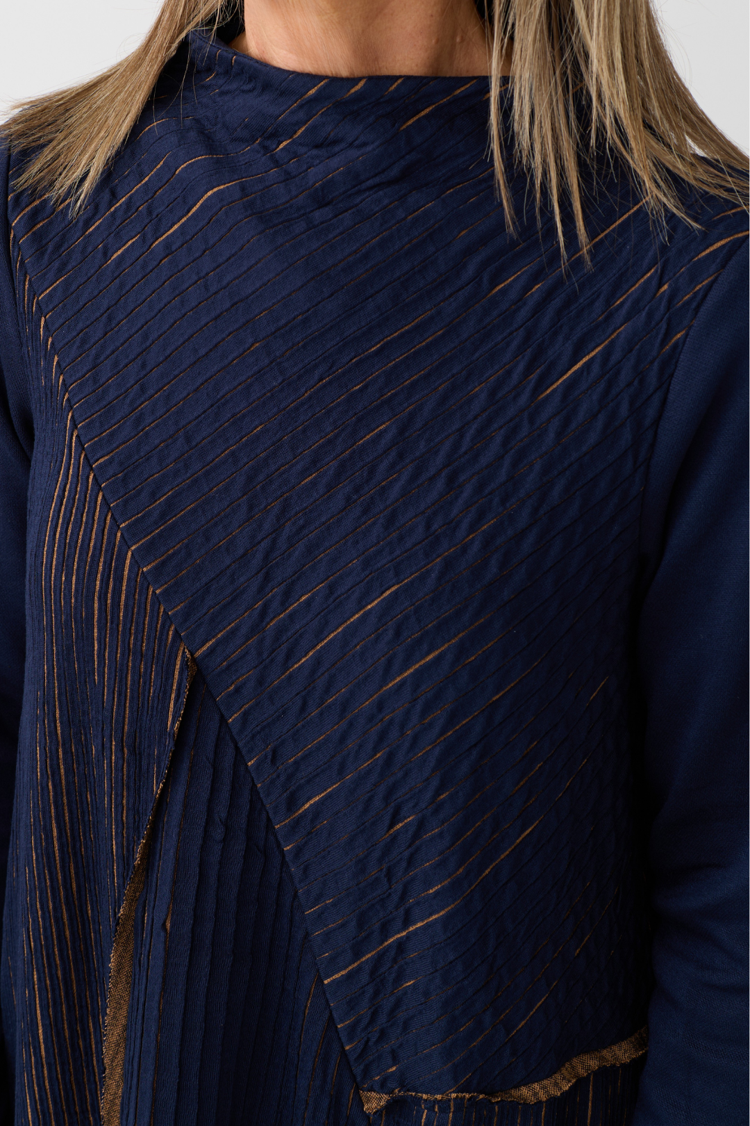 Ozai n Ku Blue/Mustard Stripe Dress 080