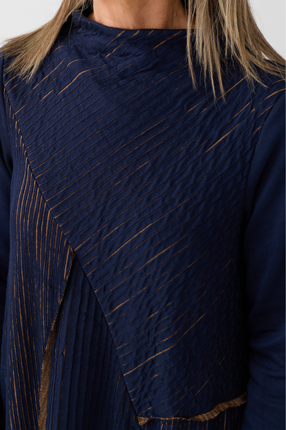 Ozai n Ku Blue/Mustard Stripe Dress 080