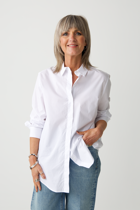 Oui Optic White Extra Long Blouse