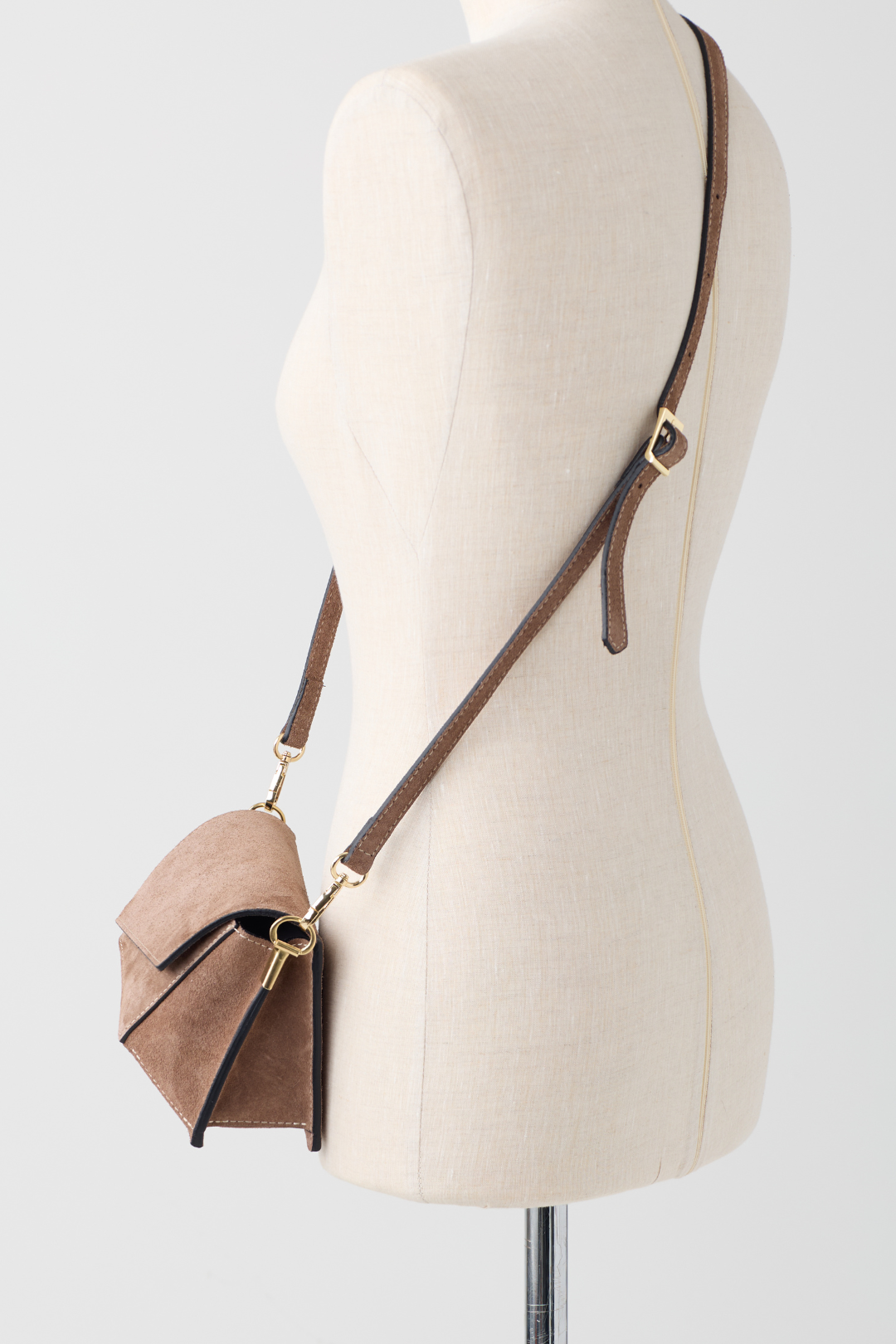 Fawn Suede Envelope Cross Body Bag