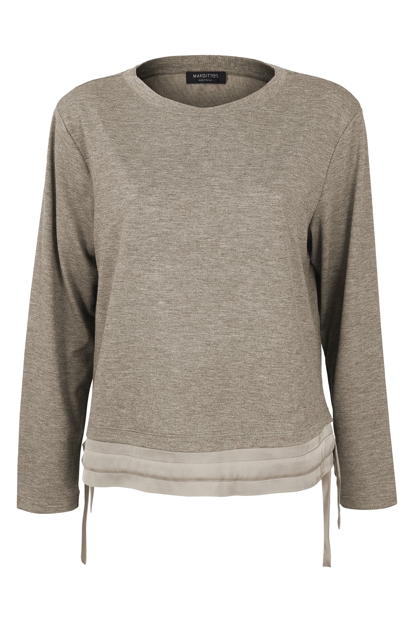 Margittes Biscuit Long Sleeve Drawstring Top