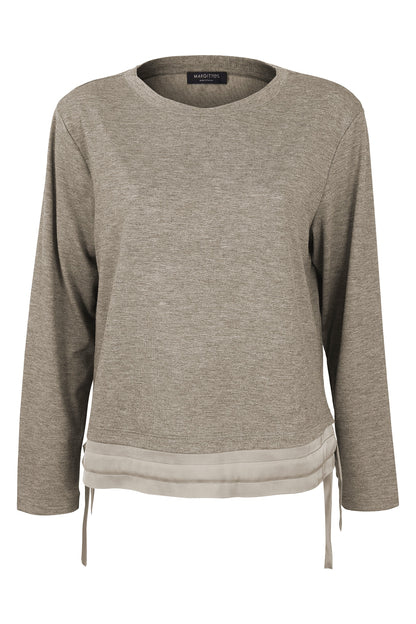 Margittes Biscuit Long Sleeve Drawstring Top