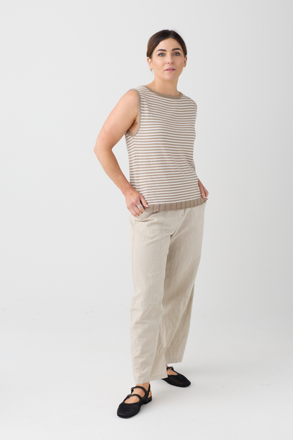 Lurdes Bergada Toasted Stripe Knit Top