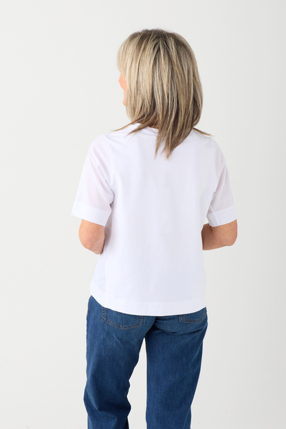 Margittes White Writing/Sequin T-Shirt