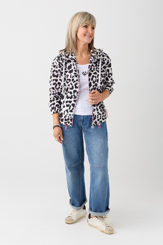 FF Black Animal Print Hooded Jacket