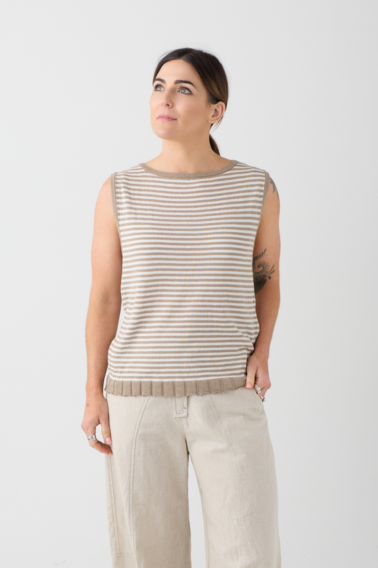Lurdes Bergada Toasted Stripe Knit Top