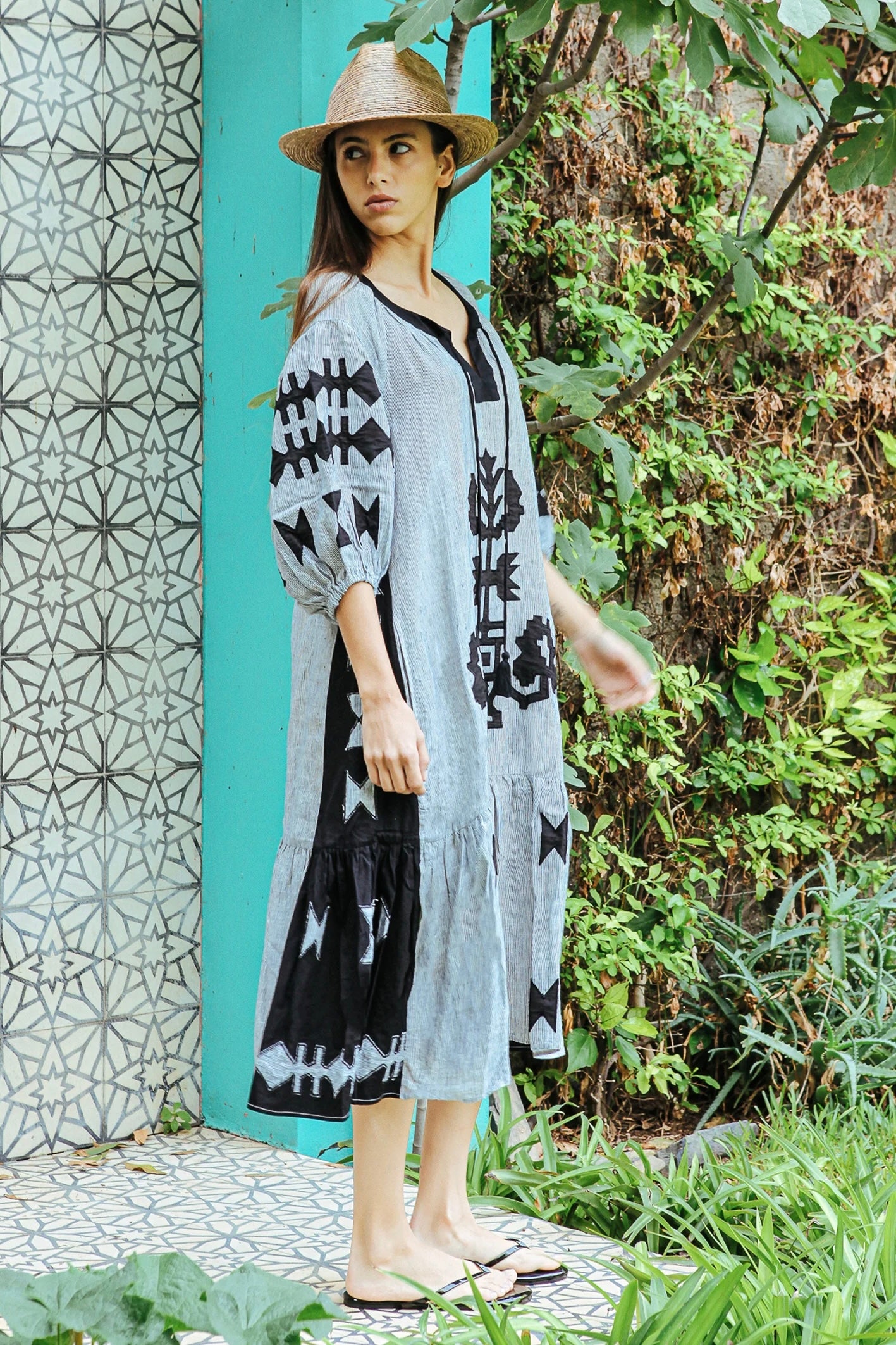 Rose and Rose Amersham Black Stripes Dress
