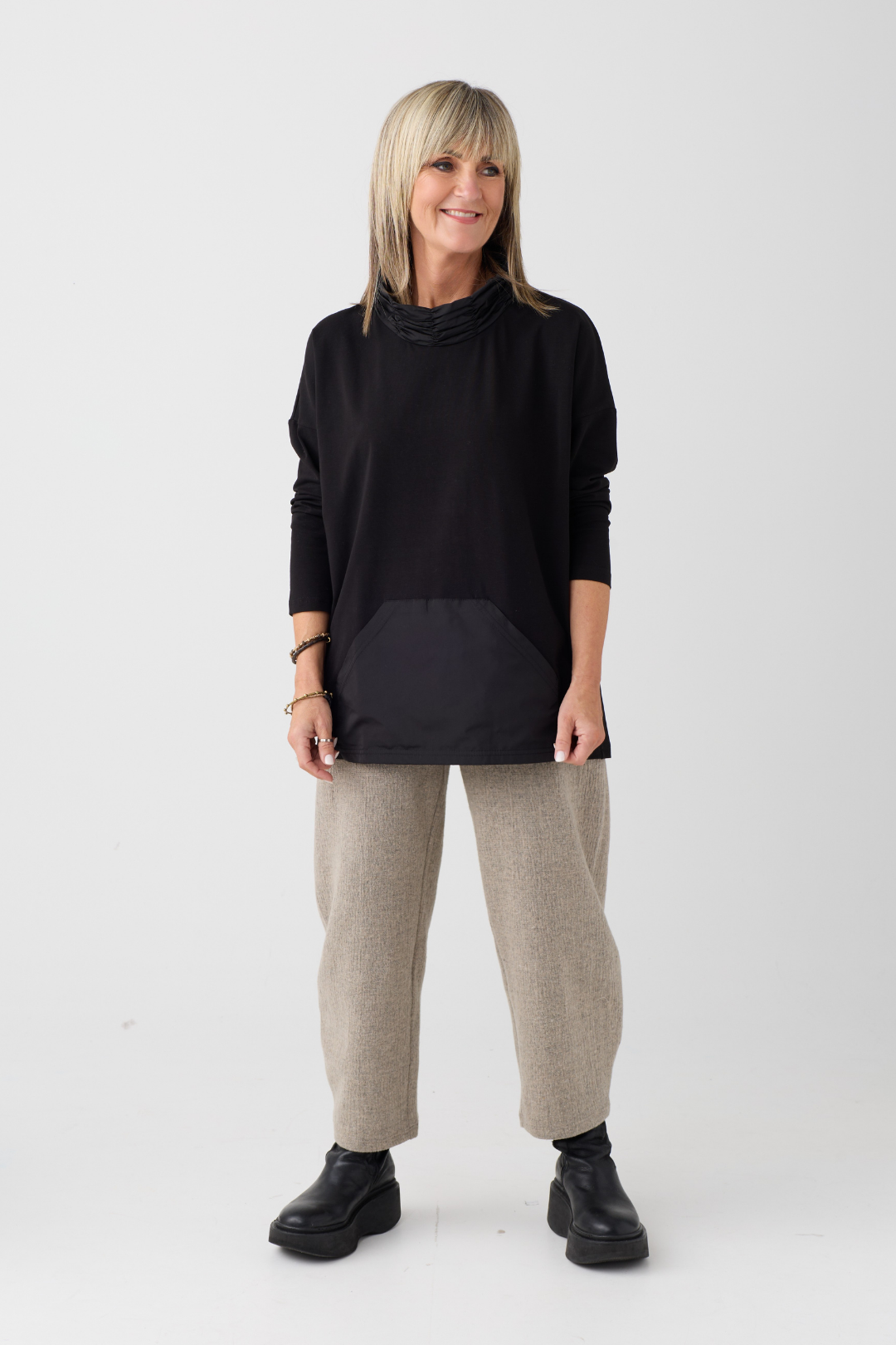 My Soul Black Front Pocket Top 0217