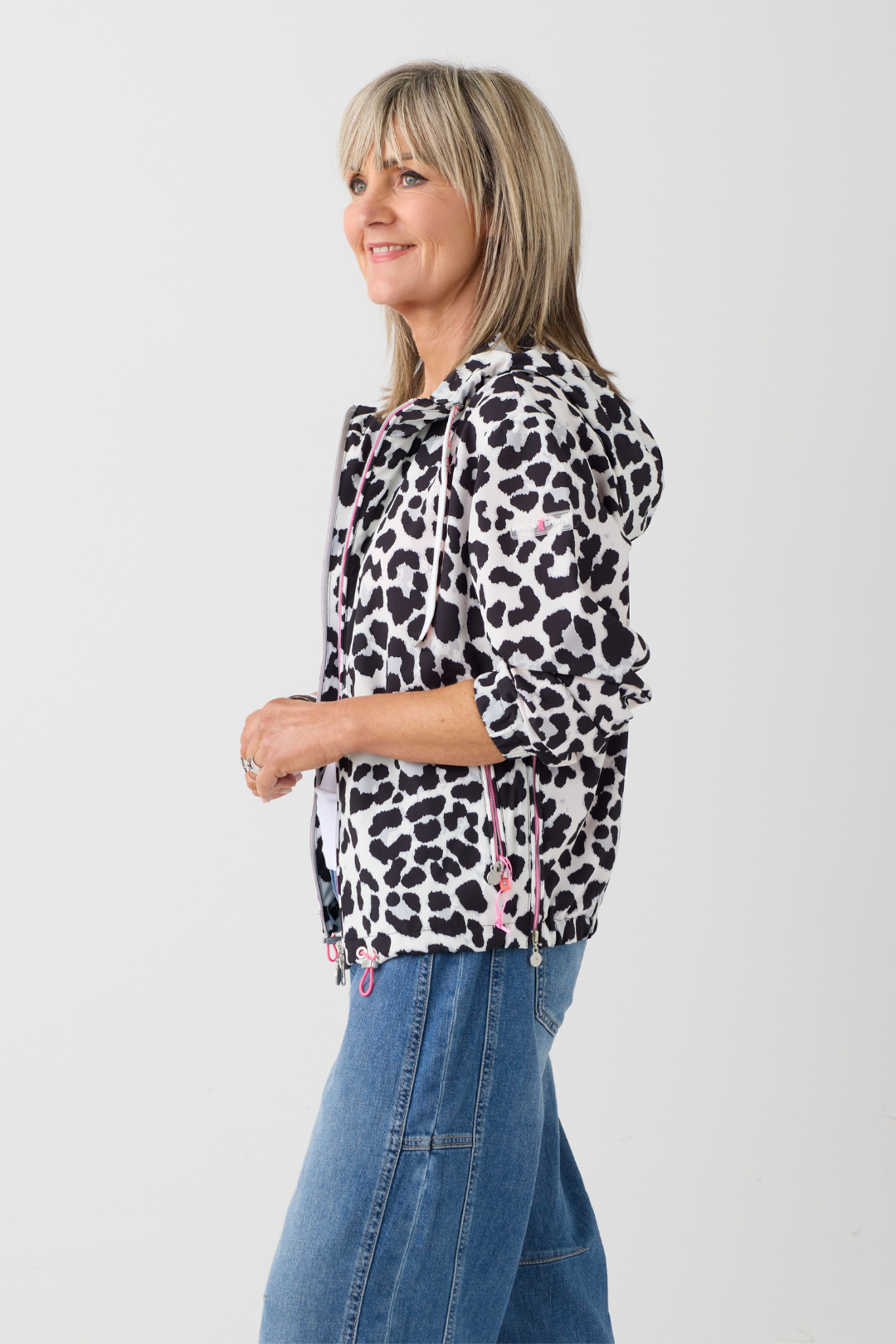 FF Black Animal Print Hooded Jacket