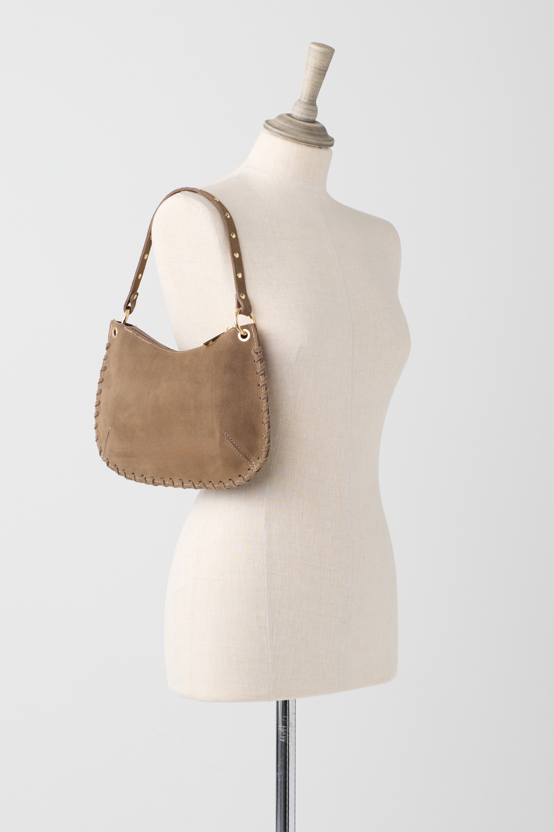 Truffle Suede Cross Body Bag w/Studs